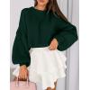 imagePRETTYGARDEN Sweaters for Women 2025 Fall Chunky Knit Long Sleeve Crew Neck Oversized Pullover Tops Winter Fashion ClothingDark Green