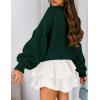 imagePRETTYGARDEN Sweaters for Women 2025 Fall Chunky Knit Long Sleeve Crew Neck Oversized Pullover Tops Winter Fashion ClothingDark Green