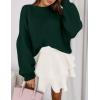imagePRETTYGARDEN Sweaters for Women 2025 Fall Chunky Knit Long Sleeve Crew Neck Oversized Pullover Tops Winter Fashion ClothingDark Green