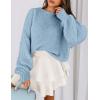 imagePRETTYGARDEN Sweaters for Women 2025 Fall Chunky Knit Long Sleeve Crew Neck Oversized Pullover Tops Winter Fashion ClothingLight Blue