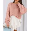 imagePRETTYGARDEN Sweaters for Women 2025 Fall Chunky Knit Long Sleeve Crew Neck Oversized Pullover Tops Winter Fashion ClothingLight Pink