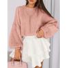 imagePRETTYGARDEN Sweaters for Women 2025 Fall Chunky Knit Long Sleeve Crew Neck Oversized Pullover Tops Winter Fashion ClothingLight Pink