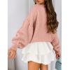 imagePRETTYGARDEN Sweaters for Women 2025 Fall Chunky Knit Long Sleeve Crew Neck Oversized Pullover Tops Winter Fashion ClothingLight Pink