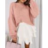 imagePRETTYGARDEN Sweaters for Women 2025 Fall Chunky Knit Long Sleeve Crew Neck Oversized Pullover Tops Winter Fashion ClothingLight Pink