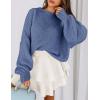 imagePRETTYGARDEN Sweaters for Women 2025 Fall Chunky Knit Long Sleeve Crew Neck Oversized Pullover Tops Winter Fashion ClothingMist Blue