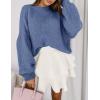imagePRETTYGARDEN Sweaters for Women 2025 Fall Chunky Knit Long Sleeve Crew Neck Oversized Pullover Tops Winter Fashion ClothingMist Blue