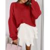 imagePRETTYGARDEN Sweaters for Women 2025 Fall Chunky Knit Long Sleeve Crew Neck Oversized Pullover Tops Winter Fashion ClothingRed