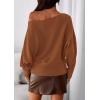 imagePRETTYGARDEN Women Off The Shoulder Sweater 2025 Fall Trendy Long Batwing Sleeve Knit Pullover Going Out Tops Winter ClothingCaramel
