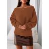 imagePRETTYGARDEN Women Off The Shoulder Sweater 2025 Fall Trendy Long Batwing Sleeve Knit Pullover Going Out Tops Winter ClothingCaramel