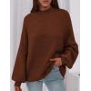 imagePRETTYGARDEN Womens 2025 Fall Oversized Sweaters Chunky Knit Mock Neck Long Sleeve Casual Trendy Pullover Winter ClothesCaramel