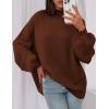 imagePRETTYGARDEN Womens 2025 Fall Oversized Sweaters Chunky Knit Mock Neck Long Sleeve Casual Trendy Pullover Winter ClothesCaramel