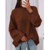 imagePRETTYGARDEN Womens 2025 Fall Oversized Sweaters Chunky Knit Mock Neck Long Sleeve Casual Trendy Pullover Winter ClothesCaramel