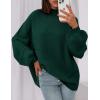 imagePRETTYGARDEN Womens 2025 Fall Oversized Sweaters Chunky Knit Mock Neck Long Sleeve Casual Trendy Pullover Winter ClothesDark Green