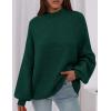 imagePRETTYGARDEN Womens 2025 Fall Oversized Sweaters Chunky Knit Mock Neck Long Sleeve Casual Trendy Pullover Winter ClothesDark Green