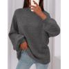 imagePRETTYGARDEN Womens 2025 Fall Oversized Sweaters Chunky Knit Mock Neck Long Sleeve Casual Trendy Pullover Winter ClothesGrey