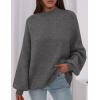 imagePRETTYGARDEN Womens 2025 Fall Oversized Sweaters Chunky Knit Mock Neck Long Sleeve Casual Trendy Pullover Winter ClothesGrey