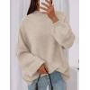 imagePRETTYGARDEN Womens 2025 Fall Oversized Sweaters Chunky Knit Mock Neck Long Sleeve Casual Trendy Pullover Winter ClothesLight Khaki