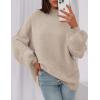 imagePRETTYGARDEN Womens 2025 Fall Oversized Sweaters Chunky Knit Mock Neck Long Sleeve Casual Trendy Pullover Winter ClothesLight Khaki