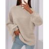 imagePRETTYGARDEN Womens 2025 Fall Oversized Sweaters Chunky Knit Mock Neck Long Sleeve Casual Trendy Pullover Winter ClothesLight Khaki