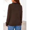 imagePRETTYGARDEN Womens Quarter Zip Pullover V Neck Fall Sweaters 2025 Long Sleeve Tops Collared Sweater Knit Winter ClothingBrown