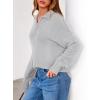 imagePRETTYGARDEN Womens Quarter Zip Pullover V Neck Fall Sweaters 2025 Long Sleeve Tops Collared Sweater Knit Winter ClothingGrey