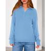 imagePRETTYGARDEN Womens Quarter Zip Pullover V Neck Fall Sweaters 2025 Long Sleeve Tops Collared Sweater Knit Winter ClothingLight Blue