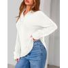imagePRETTYGARDEN Womens Quarter Zip Pullover V Neck Fall Sweaters 2025 Long Sleeve Tops Collared Sweater Knit Winter ClothingWhite