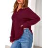 imagePRETTYGARDEN Womens Quarter Zip Pullover V Neck Fall Sweaters 2025 Long Sleeve Tops Collared Sweater Knit Winter ClothingWine Red
