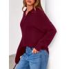 imagePRETTYGARDEN Womens Quarter Zip Pullover V Neck Fall Sweaters 2025 Long Sleeve Tops Collared Sweater Knit Winter ClothingWine Red