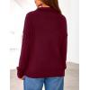 imagePRETTYGARDEN Womens Quarter Zip Pullover V Neck Fall Sweaters 2025 Long Sleeve Tops Collared Sweater Knit Winter ClothingWine Red