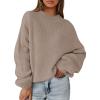 imagePRETTYGARDEN Womens Fall Oversized Sweaters Dressy Casual Long Sleeve Chunky Knit Winter Pullover Tops 2025 Holiday OutfitsKhaki