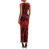 imagePRETTYGARDEN Wedding Guest Dresses for Women 2025 Summer Spring Floral Bodycon Sleeveless Mesh Maxi Long DressBlack Red Flower
