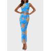 imagePRETTYGARDEN Wedding Guest Dresses for Women 2025 Summer Spring Floral Bodycon Sleeveless Mesh Maxi Long DressFloral Blue