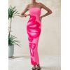 imagePRETTYGARDEN Women Summer Strapless Maxi Dress Bodycon Floral Sexy Long Wedding Guest Dress Formal Tube Mesh Cocktail DressesPink Floral