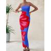 imagePRETTYGARDEN Women Summer Strapless Maxi Dress Bodycon Floral Sexy Long Wedding Guest Dress Formal Tube Mesh Cocktail DressesSky Blue Red Floral
