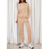 imagePRETTYGARDEN Womens 2 Piece Lounge Sets Fall Clothes Hoodies Sweatshirt Joggers Sweatpants Sweatsuits 2025 Airport OutfitsBeige