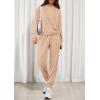 imagePRETTYGARDEN Womens 2 Piece Lounge Sets Fall Clothes Hoodies Sweatshirt Joggers Sweatpants Sweatsuits 2025 Airport OutfitsBeige