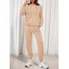 imagePRETTYGARDEN Womens 2 Piece Lounge Sets Fall Clothes Hoodies Sweatshirt Joggers Sweatpants Sweatsuits 2025 Airport OutfitsBeige