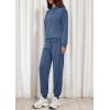 imagePRETTYGARDEN Womens 2 Piece Lounge Sets Fall Clothes Hoodies Sweatshirt Joggers Sweatpants Sweatsuits 2025 Airport OutfitsBlue