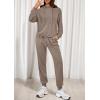 imagePRETTYGARDEN Womens 2 Piece Lounge Sets Fall Clothes Hoodies Sweatshirt Joggers Sweatpants Sweatsuits 2025 Airport OutfitsBrown