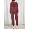 imagePRETTYGARDEN Womens 2 Piece Lounge Sets Fall Clothes Hoodies Sweatshirt Joggers Sweatpants Sweatsuits 2025 Airport OutfitsBurgundy
