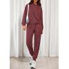 imagePRETTYGARDEN Womens 2 Piece Lounge Sets Fall Clothes Hoodies Sweatshirt Joggers Sweatpants Sweatsuits 2025 Airport OutfitsBurgundy
