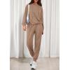 imagePRETTYGARDEN Womens 2 Piece Lounge Sets Fall Clothes Hoodies Sweatshirt Joggers Sweatpants Sweatsuits 2025 Airport OutfitsKhaki