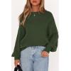 imagePRETTYGARDEN Womens Sweaters Fall Fashion 2025 Crew Neck Cable Knit Casual Loose Chunky Tunic Sweater Winter ClothingArmy Green
