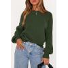 imagePRETTYGARDEN Womens Sweaters Fall Fashion 2025 Crew Neck Cable Knit Casual Loose Chunky Tunic Sweater Winter ClothingArmy Green