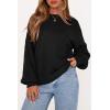 imagePRETTYGARDEN Womens Sweaters Fall Fashion 2025 Crew Neck Cable Knit Casual Loose Chunky Tunic Sweater Winter ClothingBlack