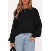 imagePRETTYGARDEN Womens Sweaters Fall Fashion 2025 Crew Neck Cable Knit Casual Loose Chunky Tunic Sweater Winter ClothingBlack