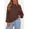 imagePRETTYGARDEN Womens Sweaters Fall Fashion 2025 Crew Neck Cable Knit Casual Loose Chunky Tunic Sweater Winter ClothingBrown