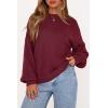 imagePRETTYGARDEN Womens Sweaters Fall Fashion 2025 Crew Neck Cable Knit Casual Loose Chunky Tunic Sweater Winter ClothingBurgundy
