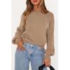 imagePRETTYGARDEN Womens Sweaters Fall Fashion 2025 Crew Neck Cable Knit Casual Loose Chunky Tunic Sweater Winter ClothingKhaki